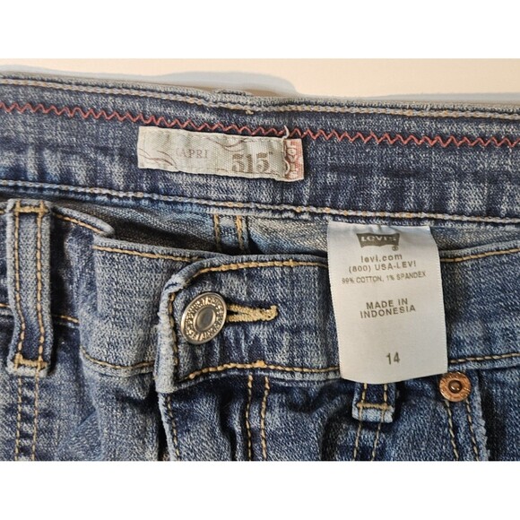 LEVI'S 515 Capri Jeans Women's size 14 High Rise Stretch Denim (Waist 34") - Picture 2 of 7